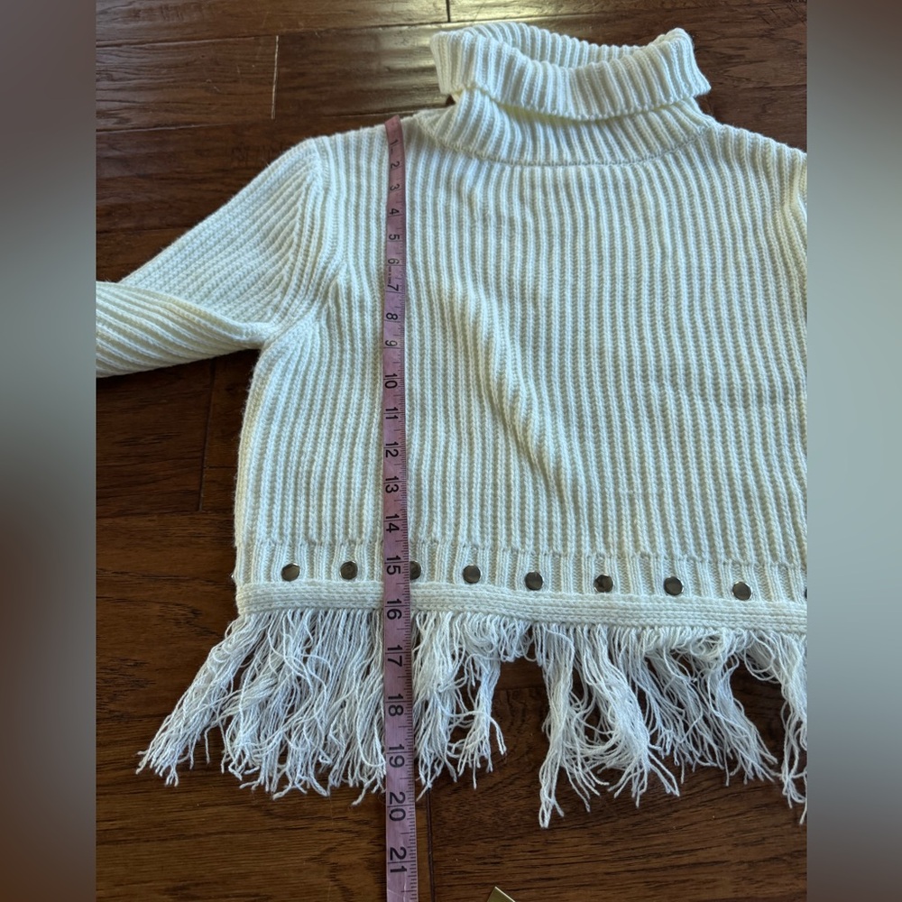 Lulus Ivory Ribbed Knit‎ Fringe Sweater - Picture 9 of 11